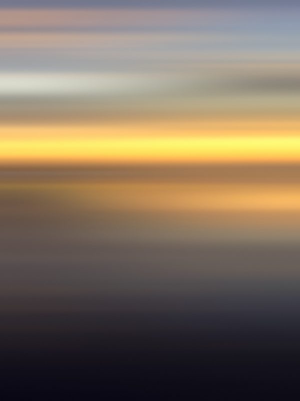 Vertical abstract of soft bands of gold, slate and lavender.